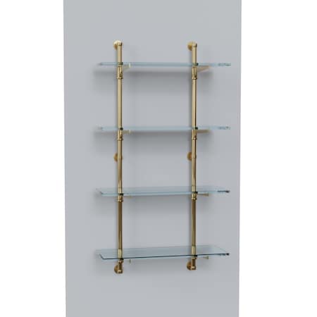 Designs Of Distinction Cantilever Bistro Shelf Kit - 4 Shelves - Polished Brass 01CANT1048PB1